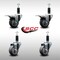 Service Caster 3'' SS Thermoplastic Rubber Swivel 1-1/8'' Expanding Stem Caster Set 2 Total Lock Brakes, 4PK SCC-SSEXTTL20S314-TPRB-2-S-2-118 - alternate 2